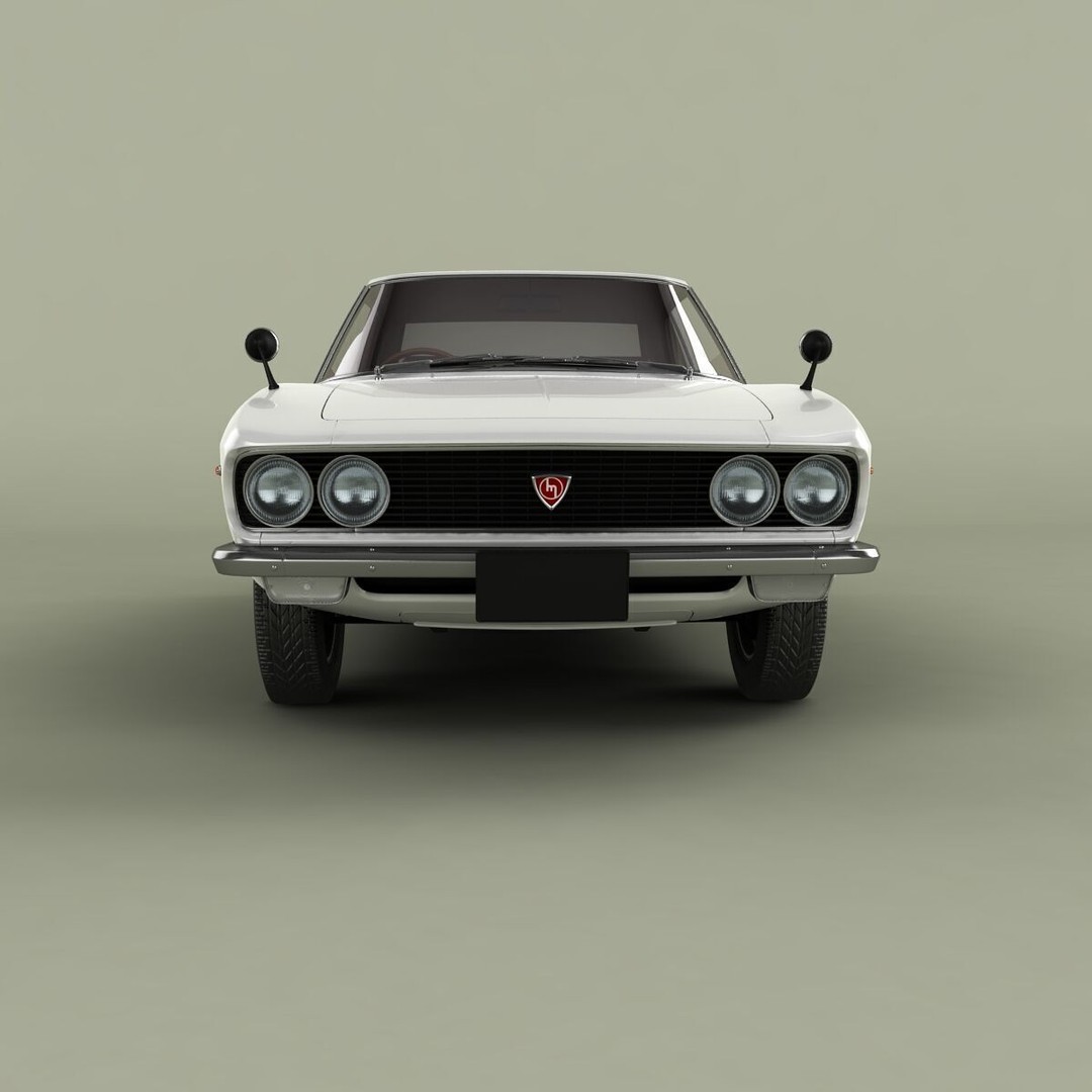 Mazda Luce R130 Coupe 3D Model – High Poly Antique Car Asset, FBX - View 6