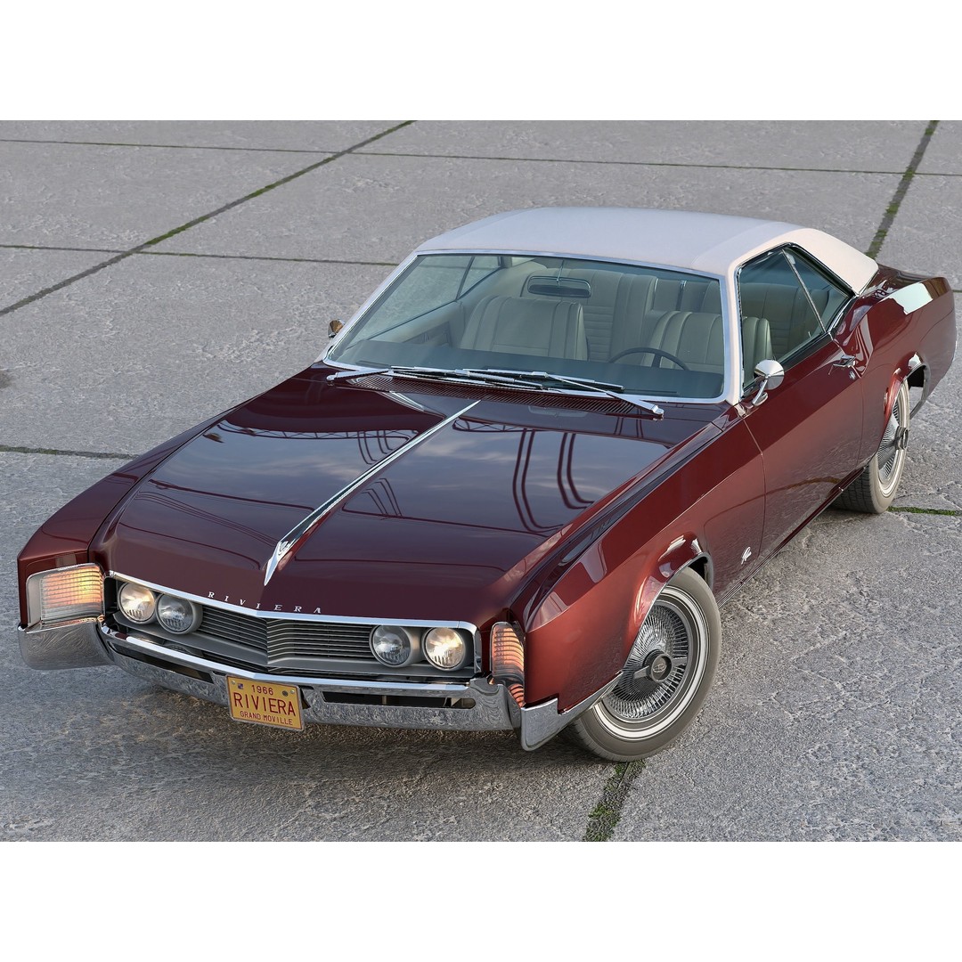 Buick Riviera 1966 3D Model – Classic Coupe with PBR Textures, FBX - View 14
