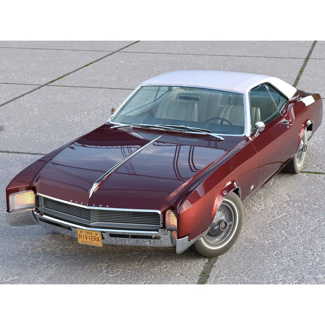 Buick Riviera 1966 3D Model – Classic Coupe with PBR Textures, FBX - View 2