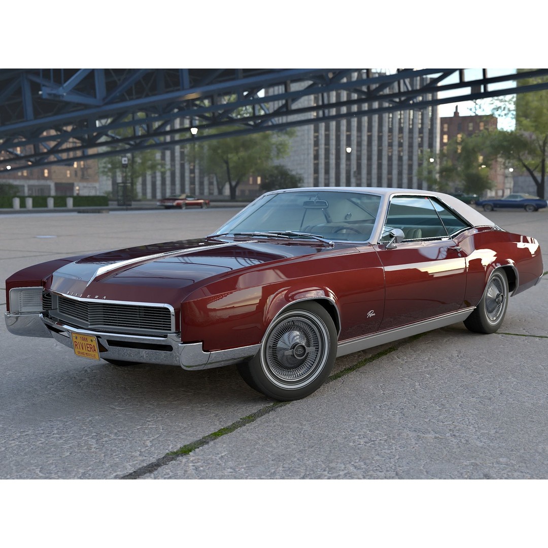 Buick Riviera 1966 3D Model – Classic Coupe with PBR Textures, FBX - View 7