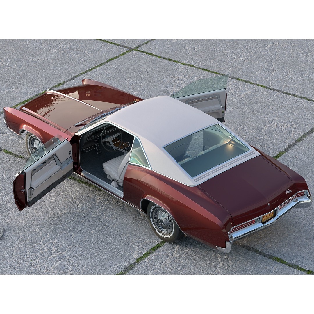 Buick Riviera 1966 3D Model – Classic Coupe with PBR Textures, FBX - View 8