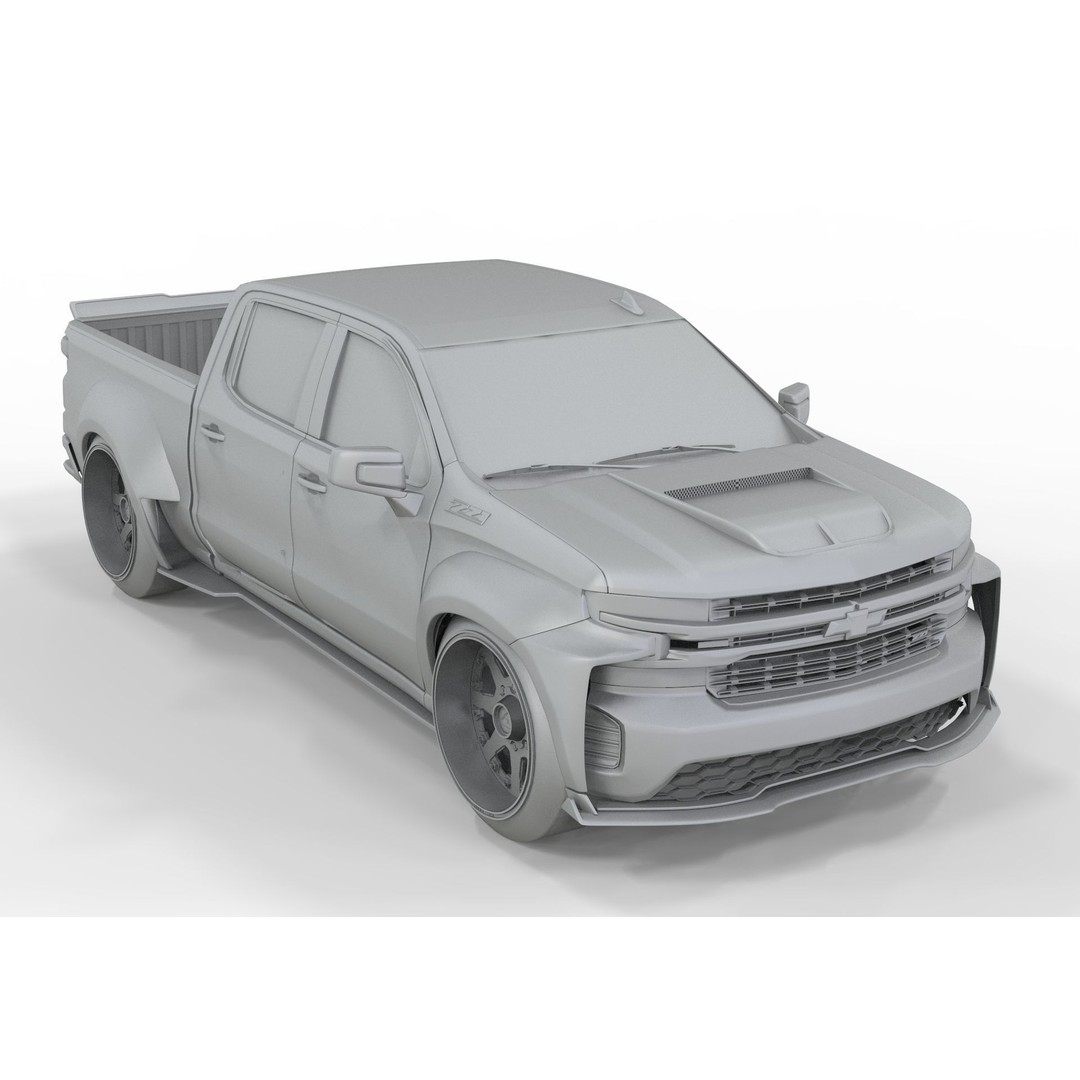 Chevrolet Silverado Tuning 2019 3D Model – High Poly Game Asset, FBX, OBJ