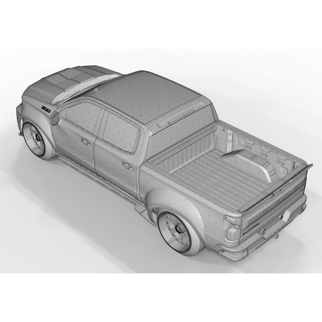 Chevrolet Silverado Tuning 2019 3D Model – High Poly Game Asset, FBX, OBJ - View 10