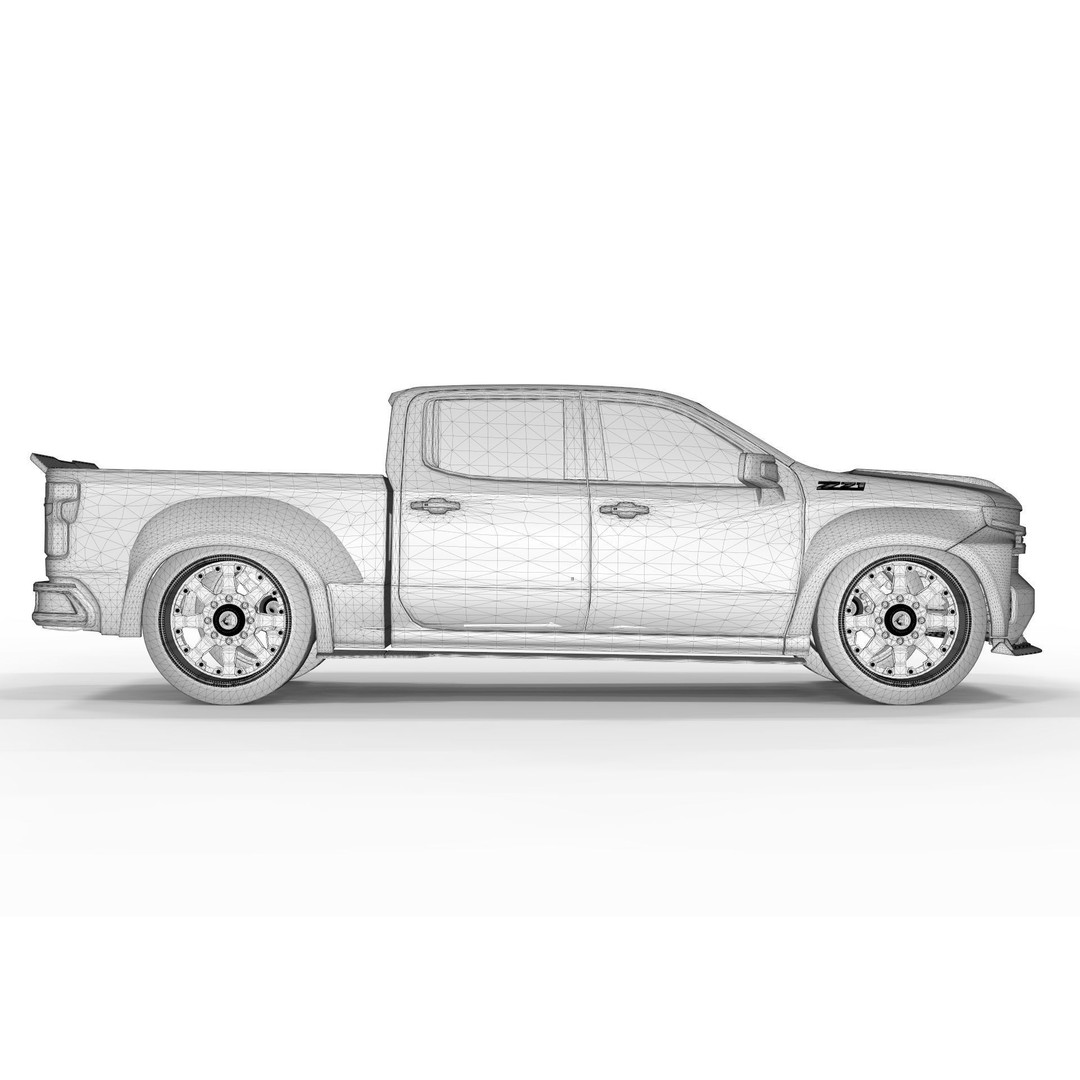 Chevrolet Silverado Tuning 2019 3D Model – High Poly Game Asset, FBX, OBJ - View 14