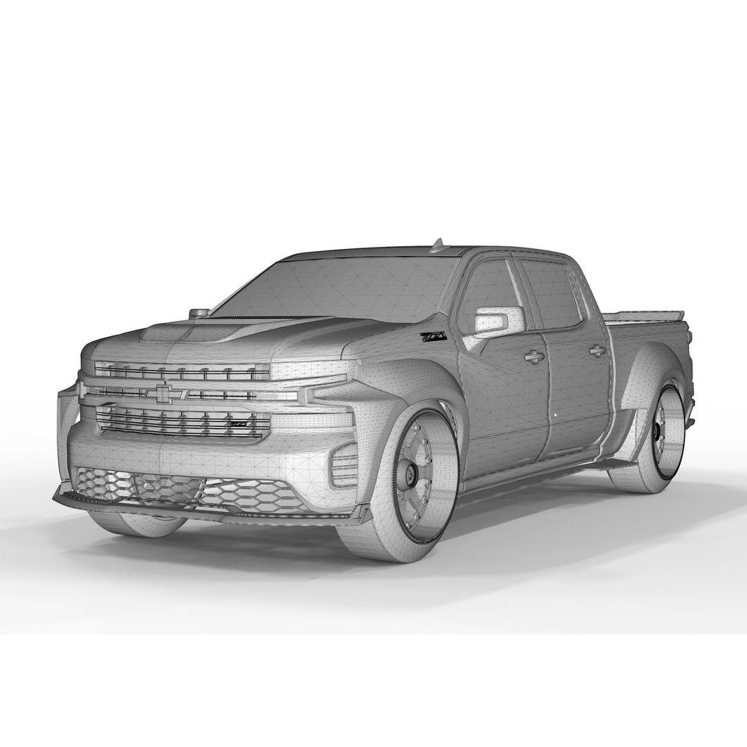 Chevrolet Silverado Tuning 2019 3D Model – High Poly Game Asset, FBX, OBJ - View 15