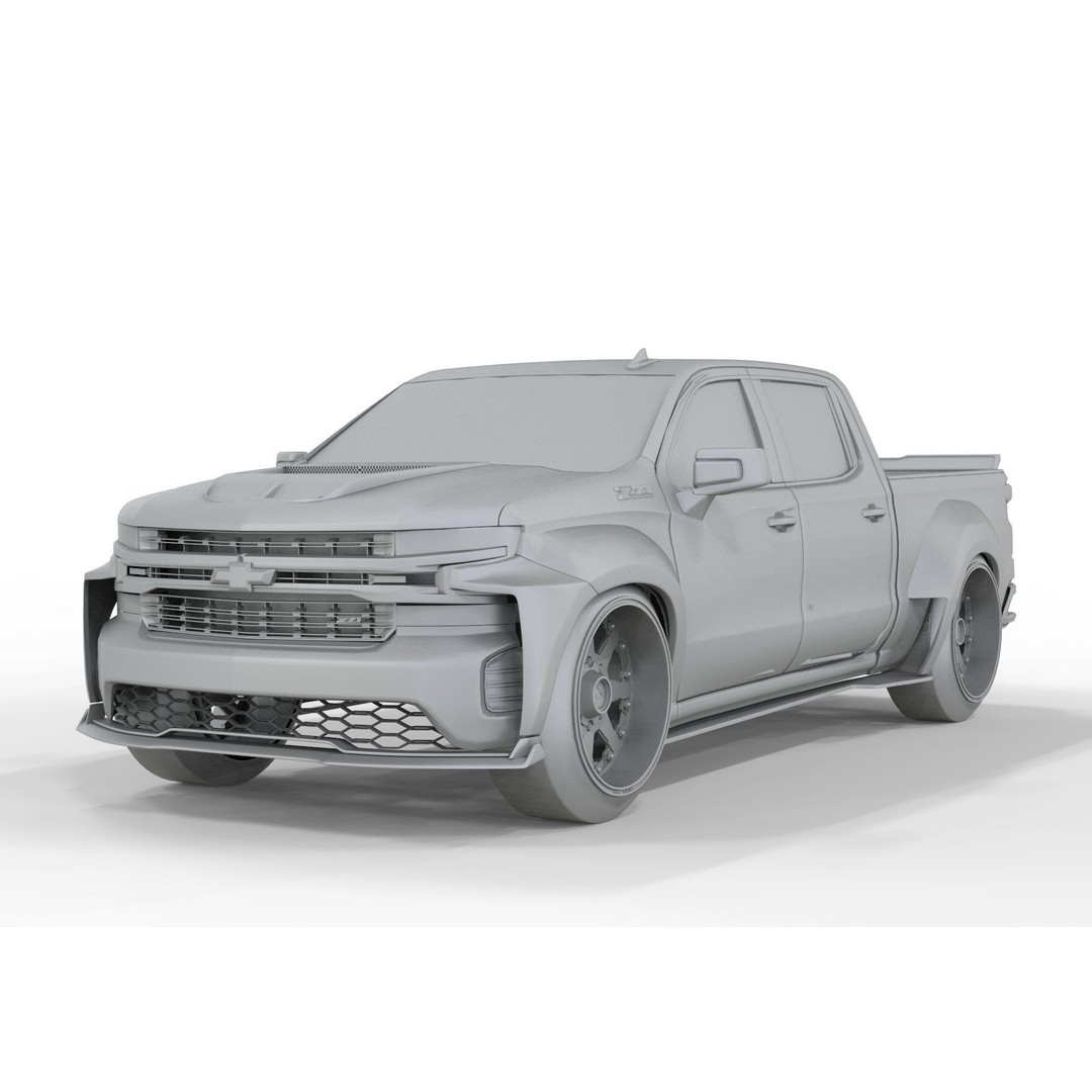 Chevrolet Silverado Tuning 2019 3D Model – High Poly Game Asset, FBX, OBJ - View 16