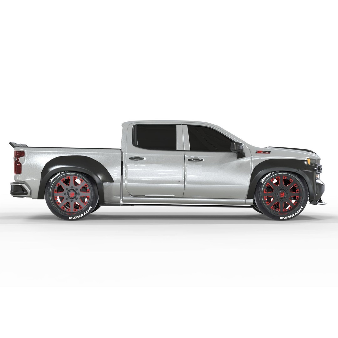 Chevrolet Silverado Tuning 2019 3D Model – High Poly Game Asset, FBX, OBJ - View 4