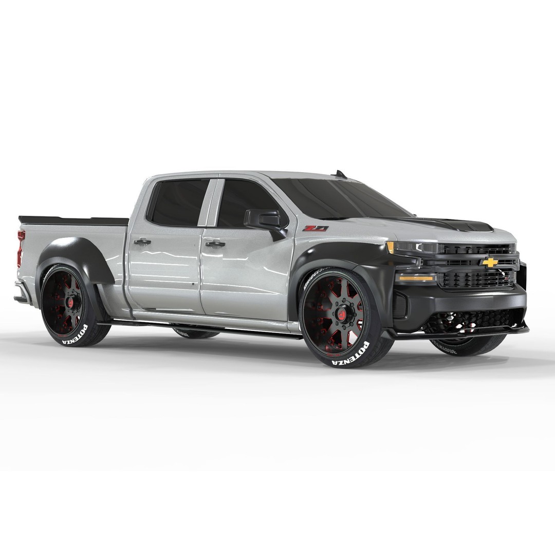 Chevrolet Silverado Tuning 2019 3D Model – High Poly Game Asset, FBX, OBJ - View 8