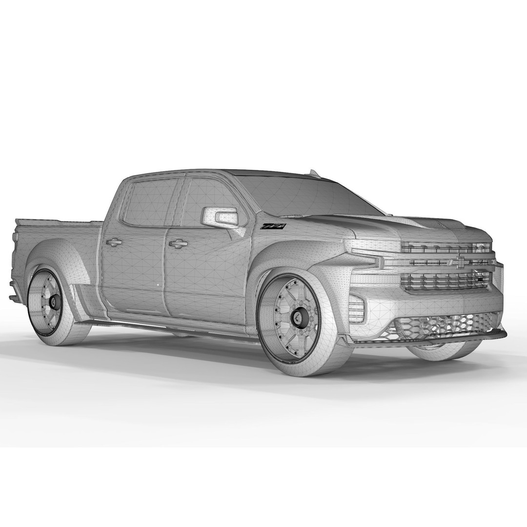 Chevrolet Silverado Tuning 2019 3D Model – High Poly Game Asset, FBX, OBJ - View 9