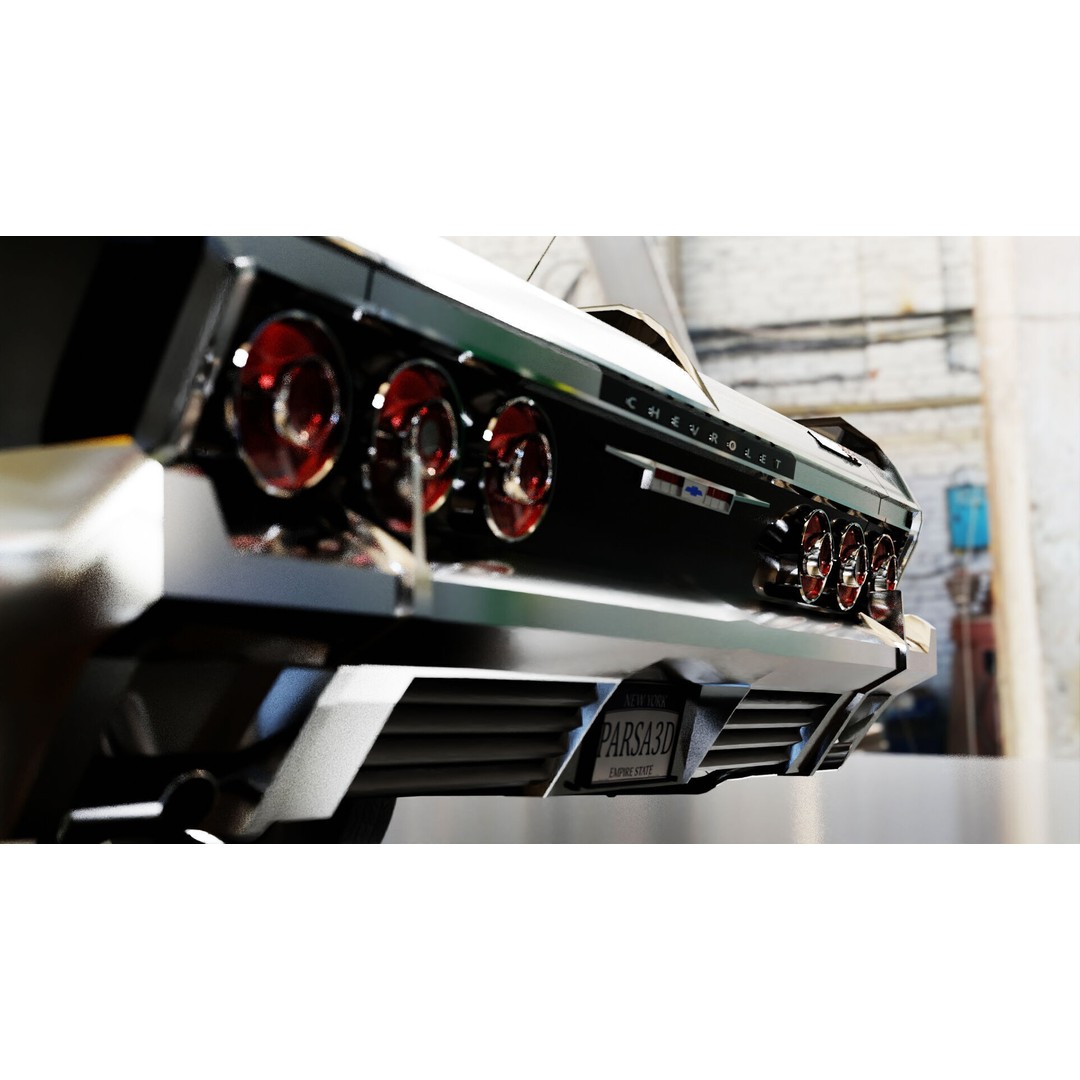Chevrolet Impala SS 1964 Convertible 3D Model – Low Poly Game Asset, FBX - View 7