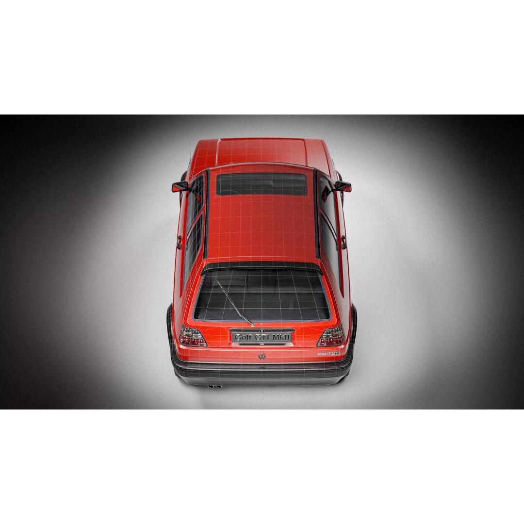 Volkswagen Golf Mk2 3D Model – Low Poly Game Ready Asset, FBX/Blender