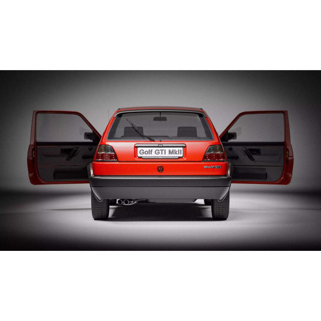 Volkswagen Golf Mk2 3D Model – Low Poly Game Ready Asset, FBX/Blender - View 13