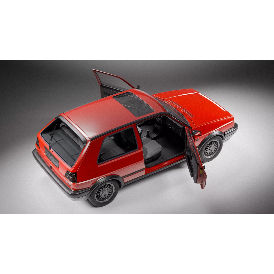 Volkswagen Golf Mk2 3D Model – Low Poly Game Ready Asset, FBX/Blender - View 19