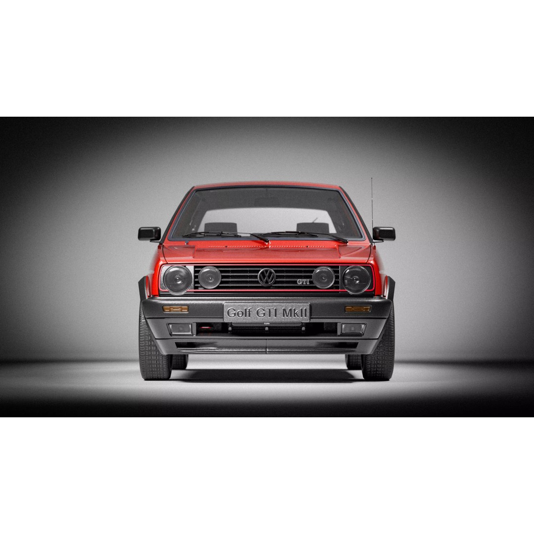 Volkswagen Golf Mk2 3D Model – Low Poly Game Ready Asset, FBX/Blender - View 4