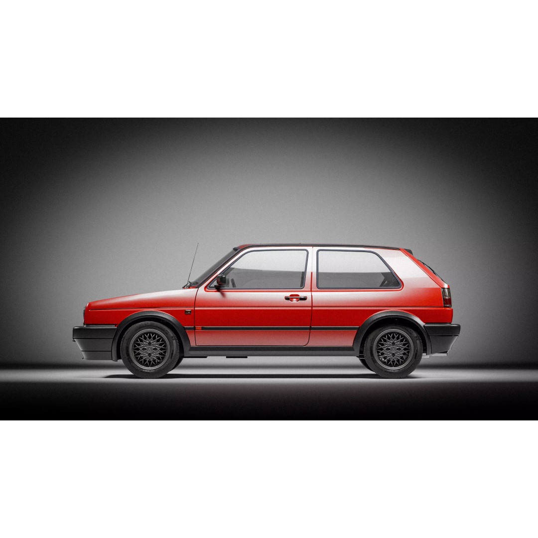 Volkswagen Golf Mk2 3D Model – Low Poly Game Ready Asset, FBX/Blender - View 7