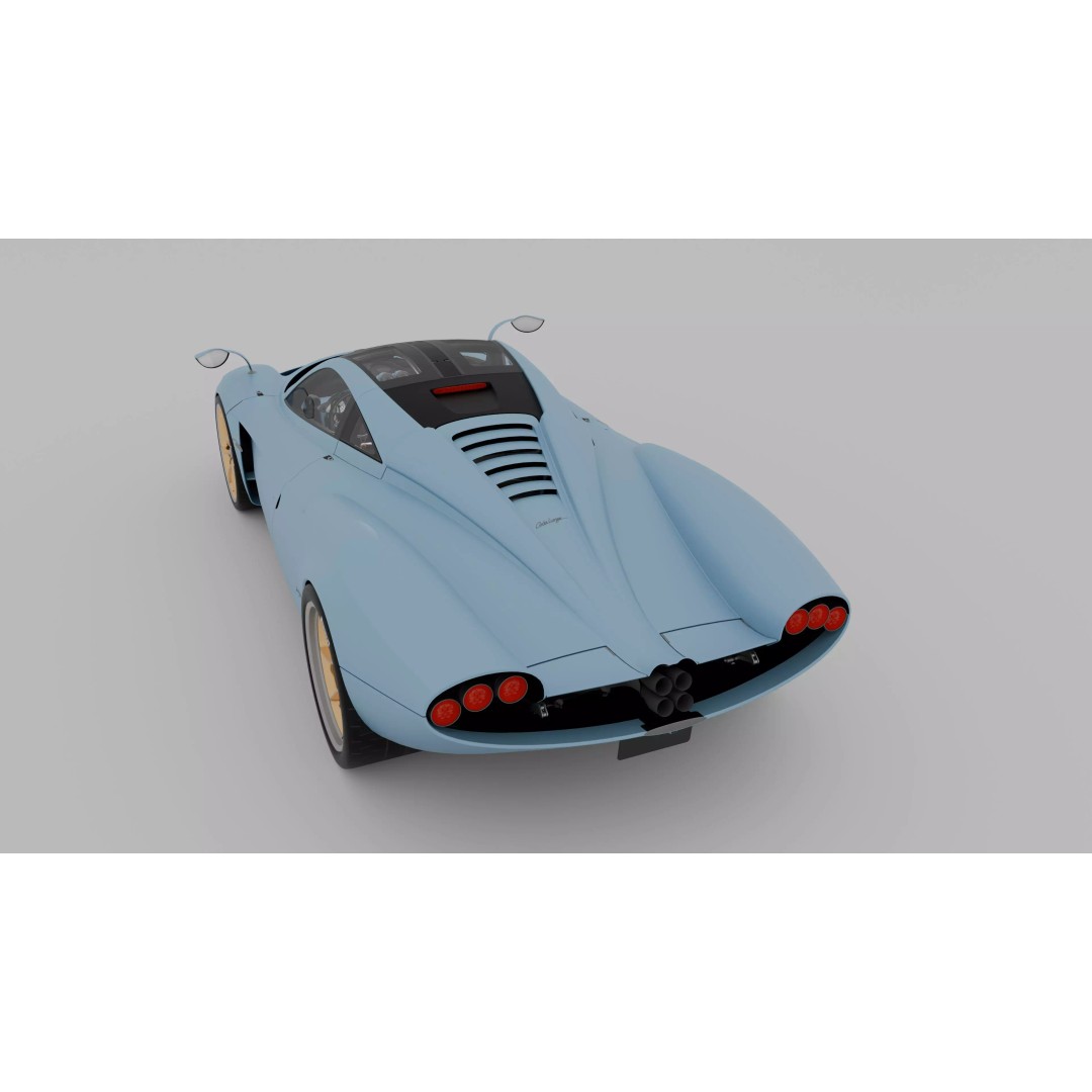 Pagani Codalunga 3D Model – High Poly Hypercar with PBR Textures - View 10