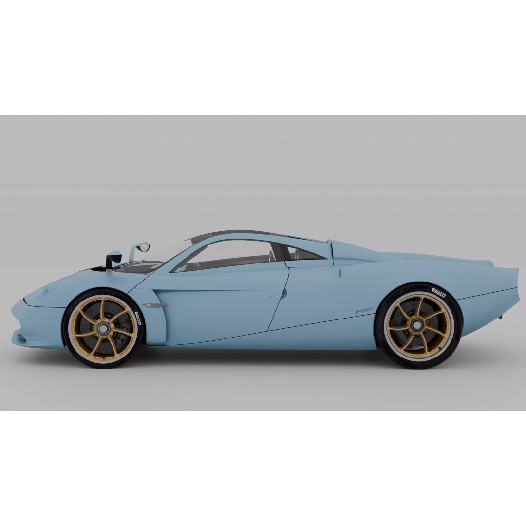 Pagani Codalunga 3D Model – High Poly Hypercar with PBR Textures - View 7