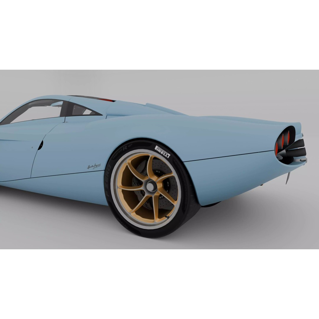 Pagani Codalunga 3D Model – High Poly Hypercar with PBR Textures - View 9