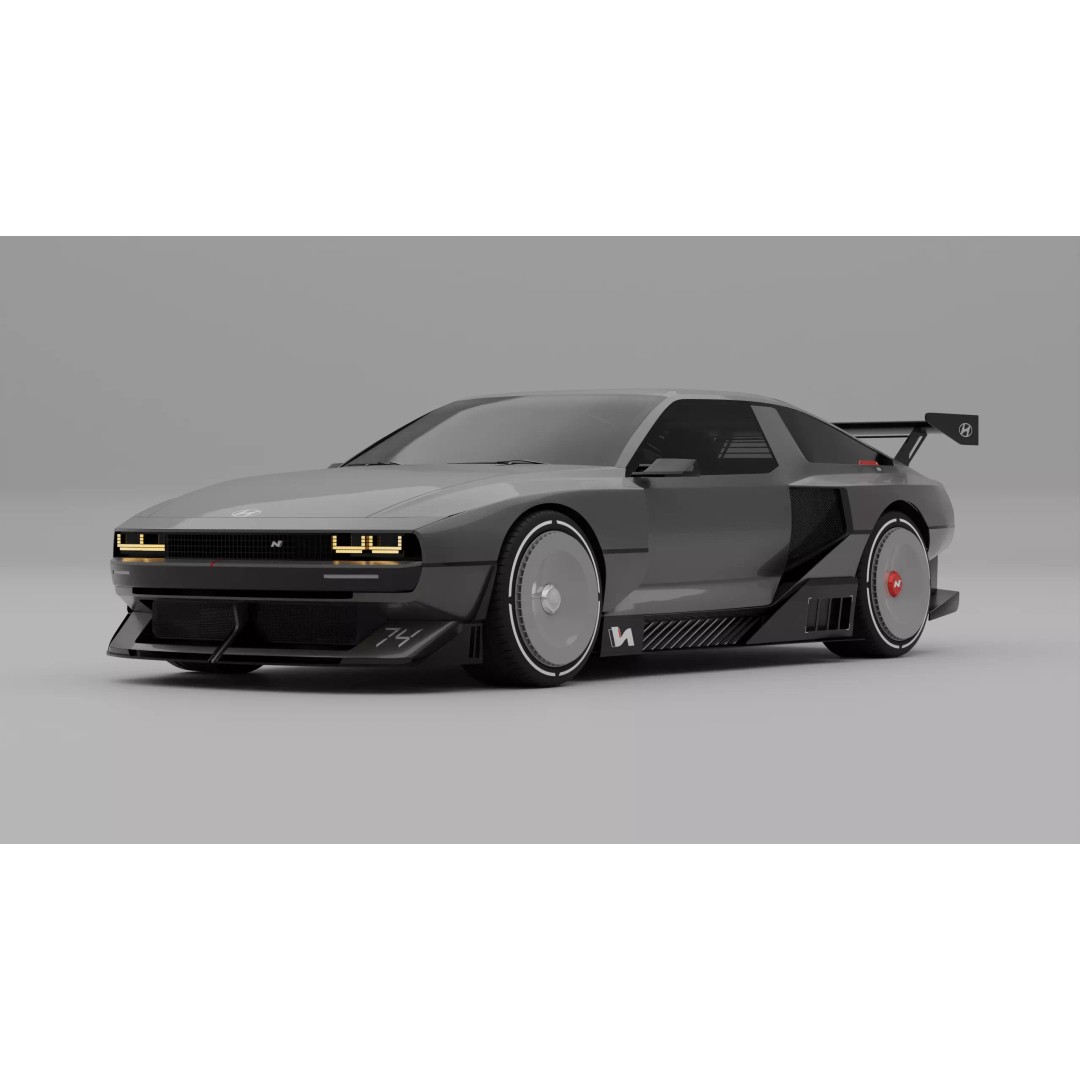 Hyundai N Vision 74 3D Model – Futuristic Concept Vehicle, FBX & Blender Files - View 2