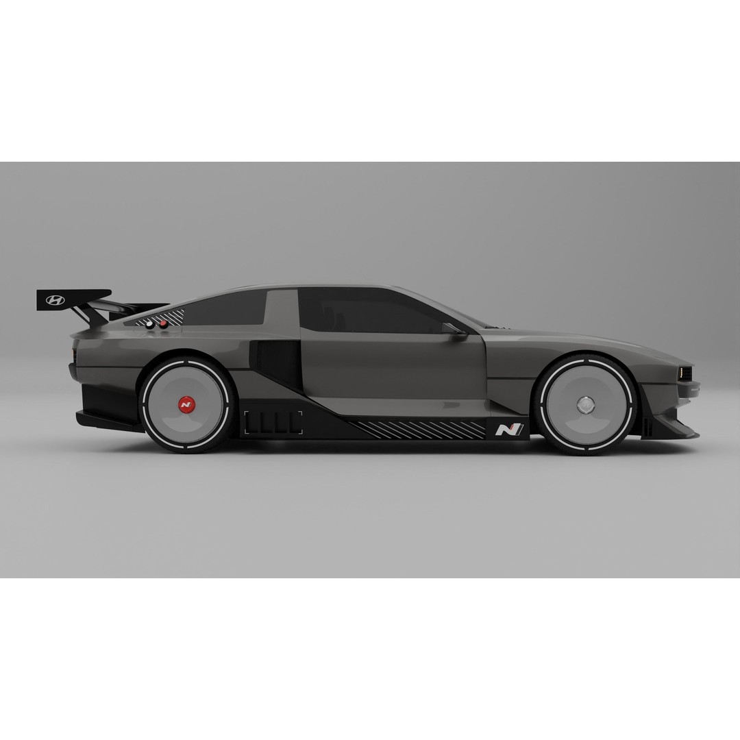 Hyundai N Vision 74 3D Model – Futuristic Concept Vehicle, FBX & Blender Files - View 7