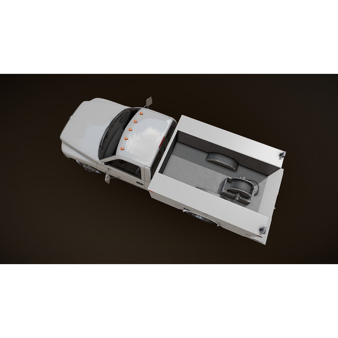 Dodge Ram 1995 Service Truck 3D Model – Low Poly Game Ready FBX - View 23