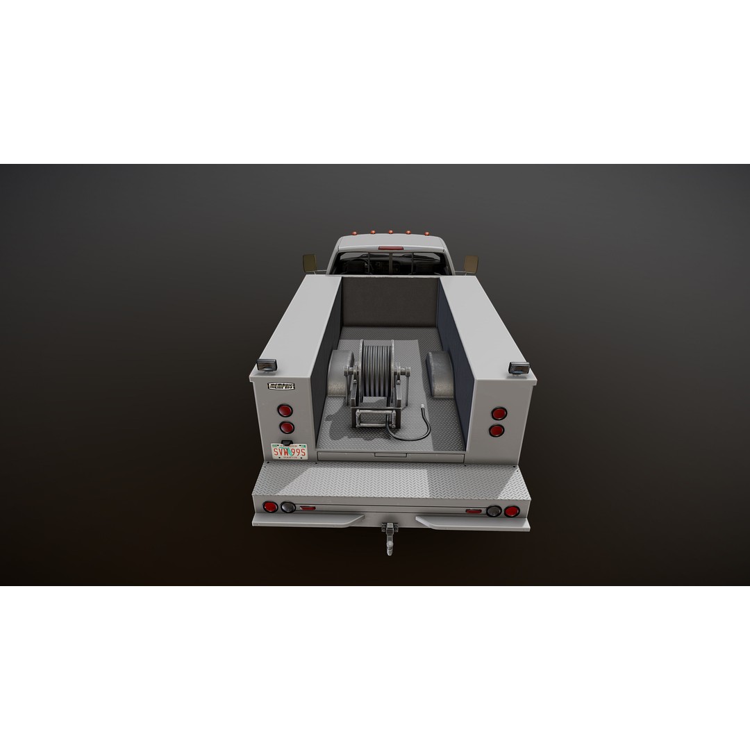Dodge Ram 1995 Service Truck 3D Model – Low Poly Game Ready FBX - View 24