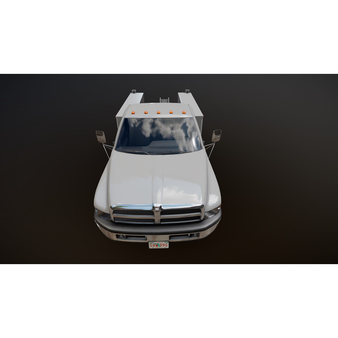 Dodge Ram 1995 Service Truck 3D Model – Low Poly Game Ready FBX - View 25