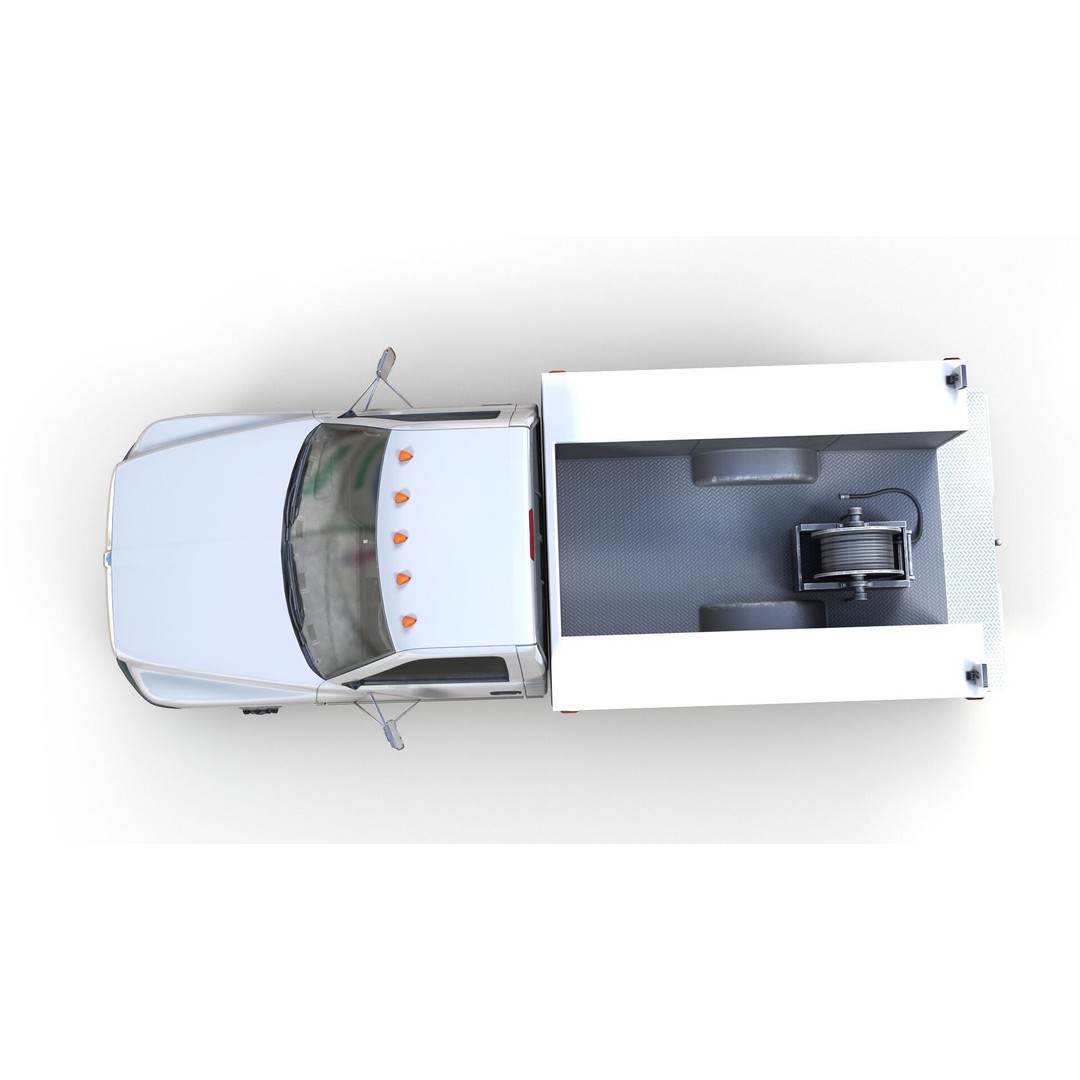 Dodge Ram 1995 Service Truck 3D Model – Low Poly Game Ready FBX - View 8