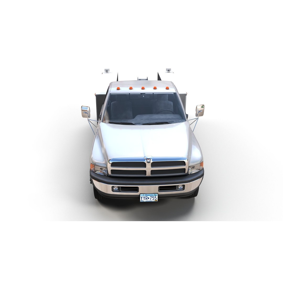 Dodge Ram 1995 Service Truck 3D Model – Low Poly Game Ready FBX - View 9
