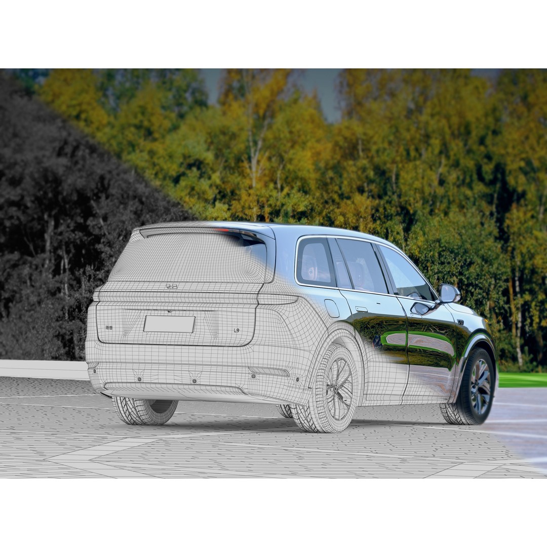 Li L9 3D Model – Full-Size Family SUV, FBX, PBR