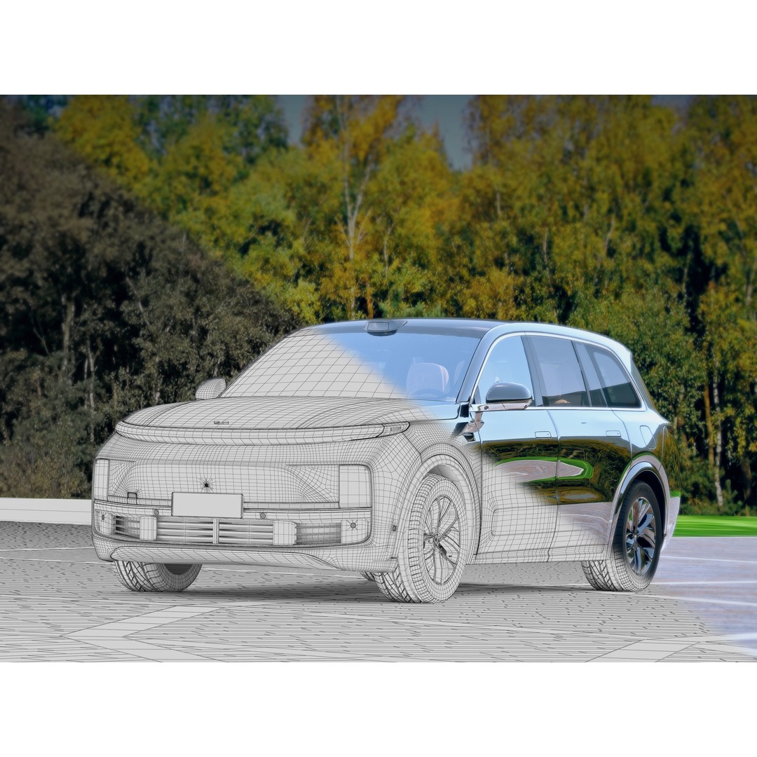 Li L9 3D Model – Full-Size Family SUV, FBX, PBR - View 3