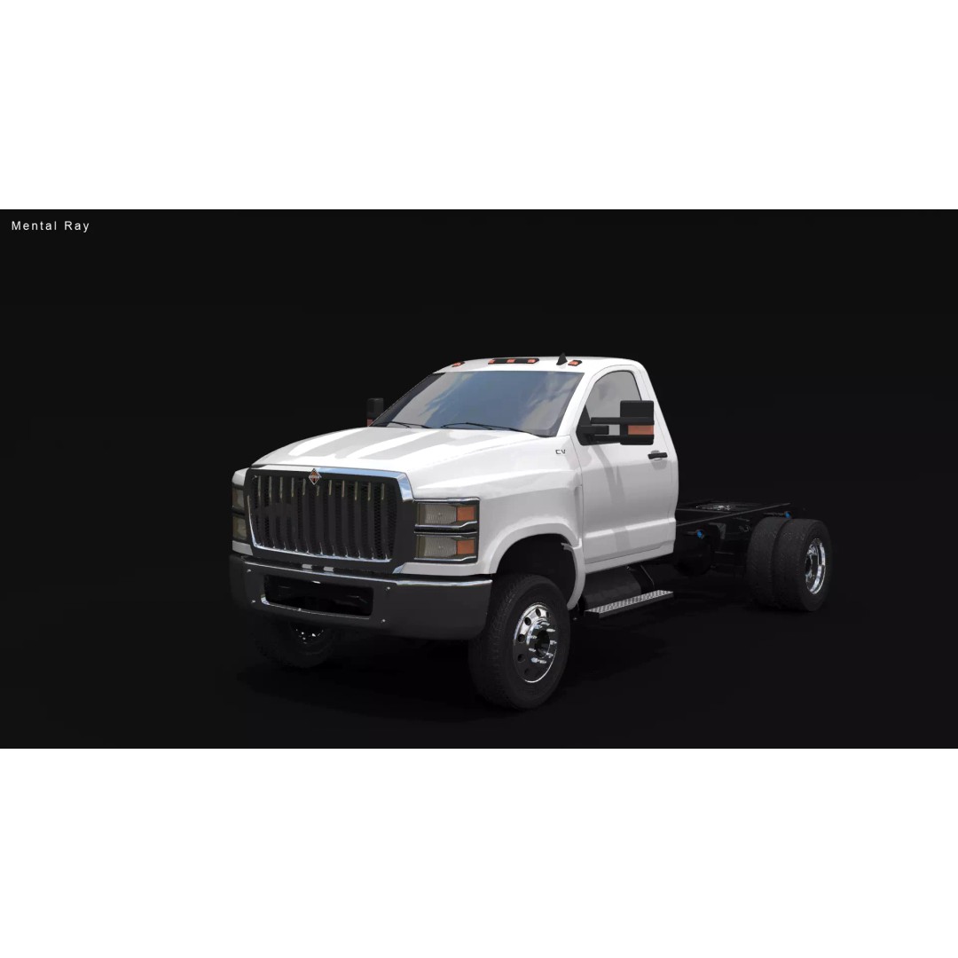 International CV Regular Cab 3D Model – Detailed Utility Truck, FBX - View 10