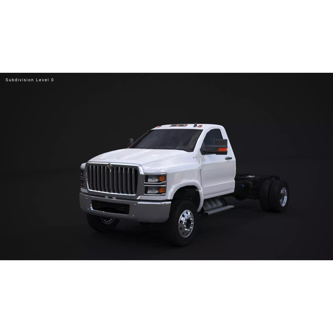 International CV Regular Cab 3D Model – Detailed Utility Truck, FBX - View 11