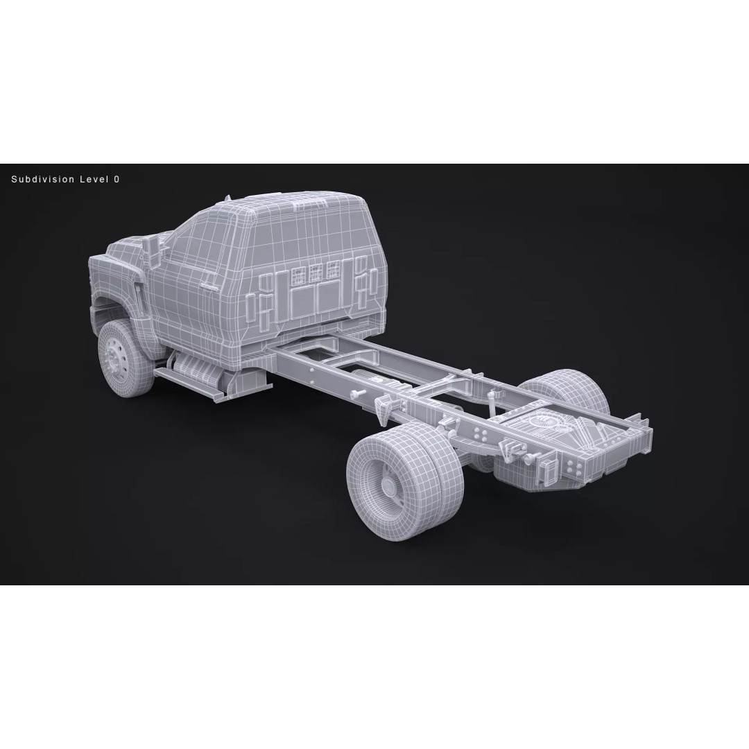 International CV Regular Cab 3D Model – Detailed Utility Truck, FBX - View 14