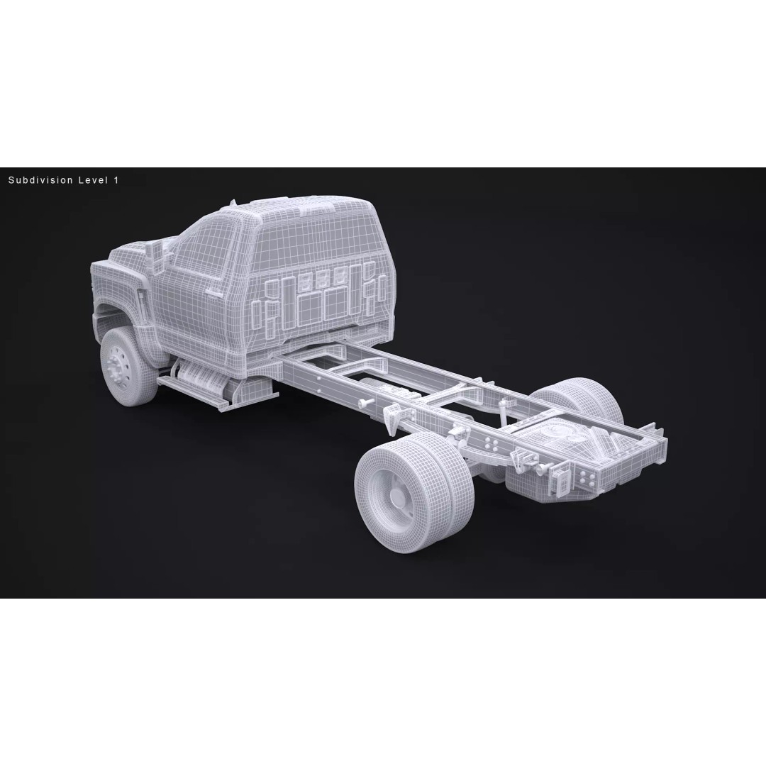 International CV Regular Cab 3D Model – Detailed Utility Truck, FBX - View 15