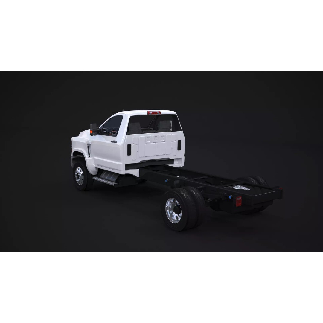 International CV Regular Cab 3D Model – Detailed Utility Truck, FBX - View 4