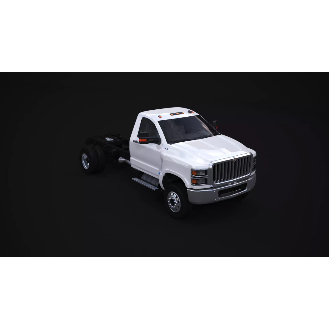 International CV Regular Cab 3D Model – Detailed Utility Truck, FBX - View 5