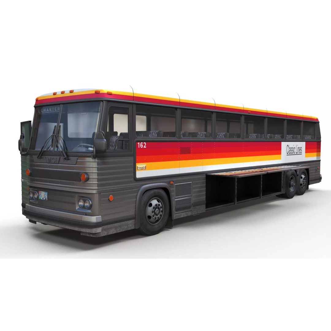 MCI 9 Bus 3D Model – Low Poly Game Ready Asset, FBX Format - View 11