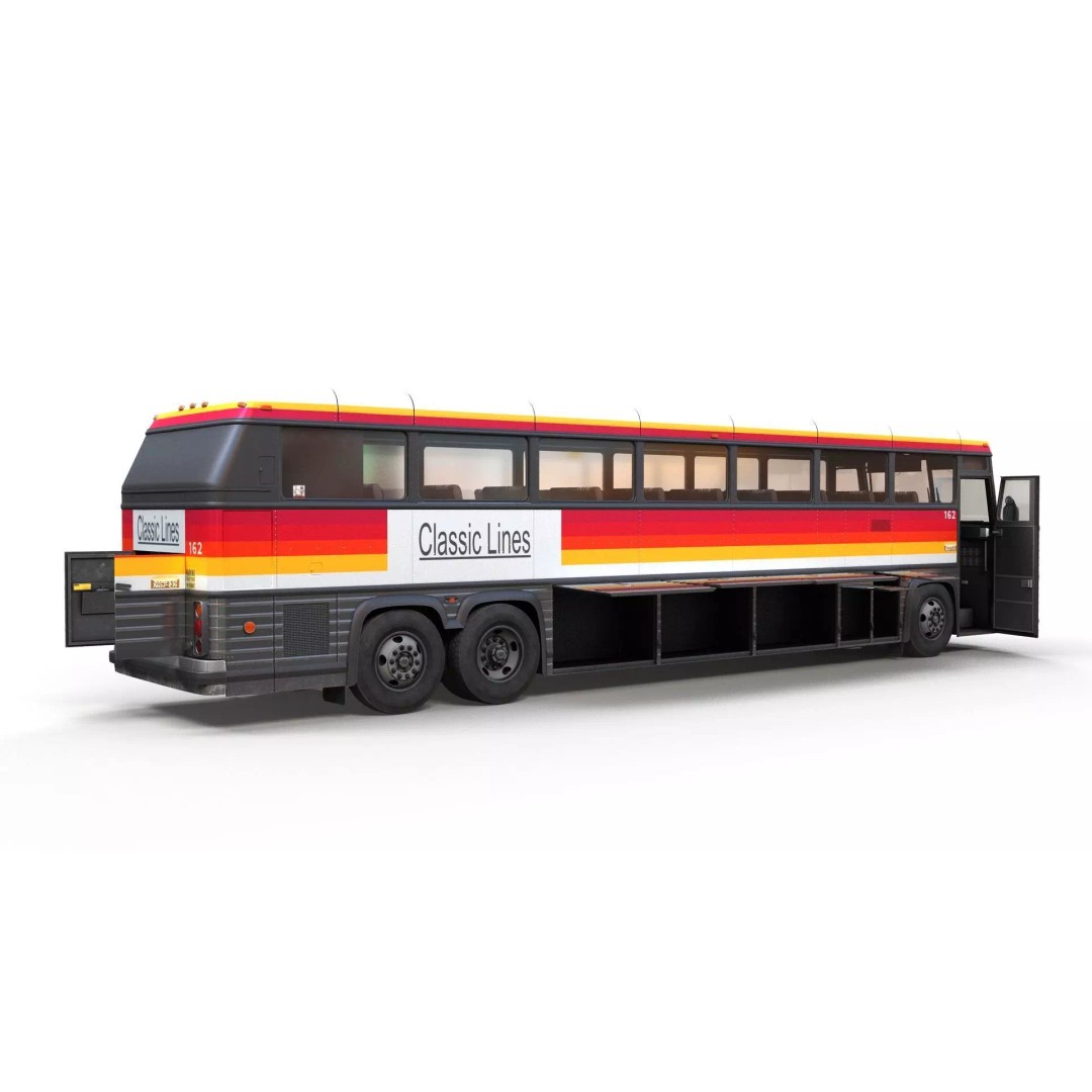 MCI 9 Bus 3D Model – Low Poly Game Ready Asset, FBX Format - View 12