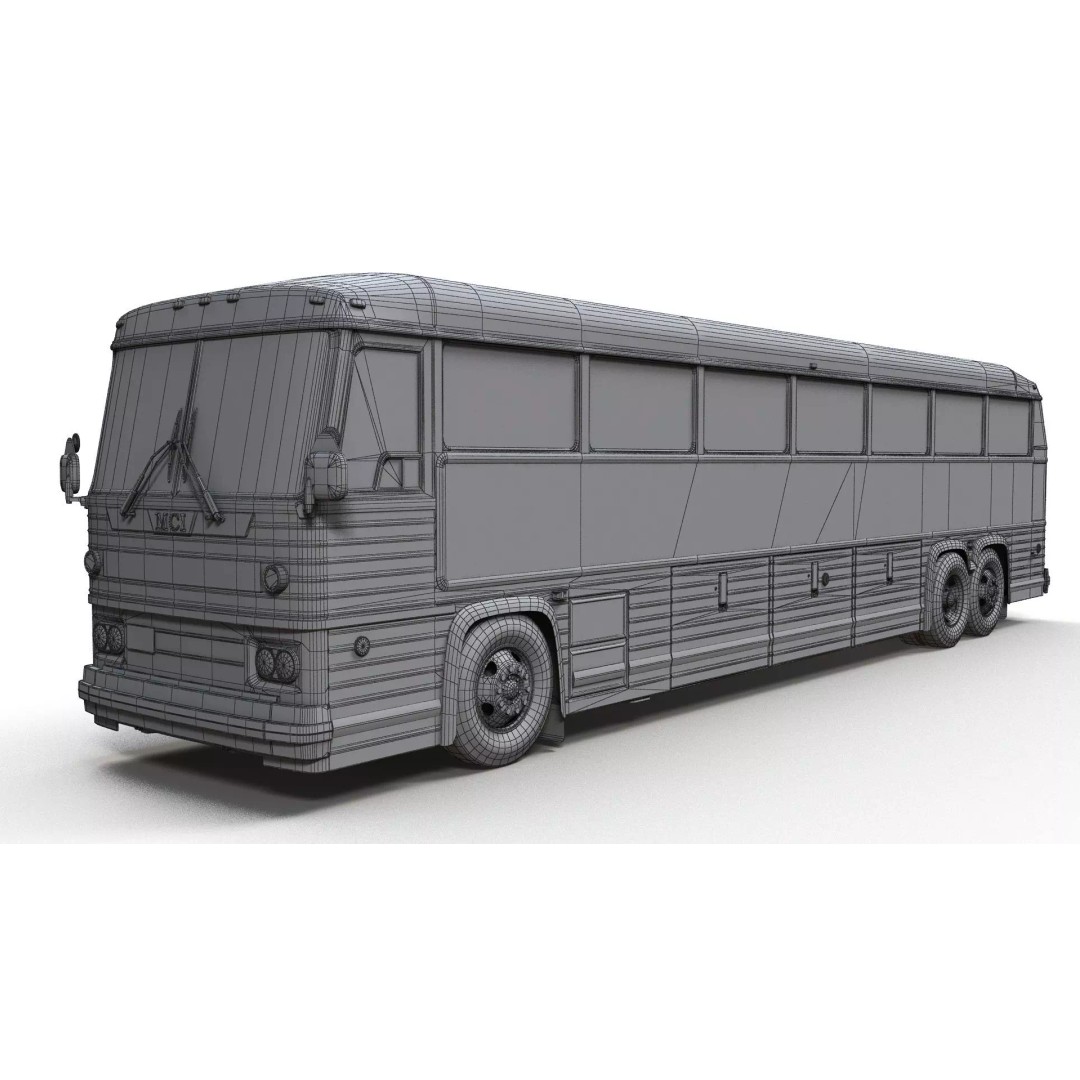 MCI 9 Bus 3D Model – Low Poly Game Ready Asset, FBX Format - View 18