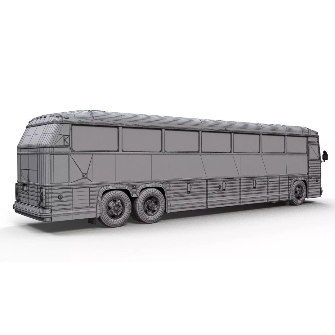 MCI 9 Bus 3D Model – Low Poly Game Ready Asset, FBX Format - View 19