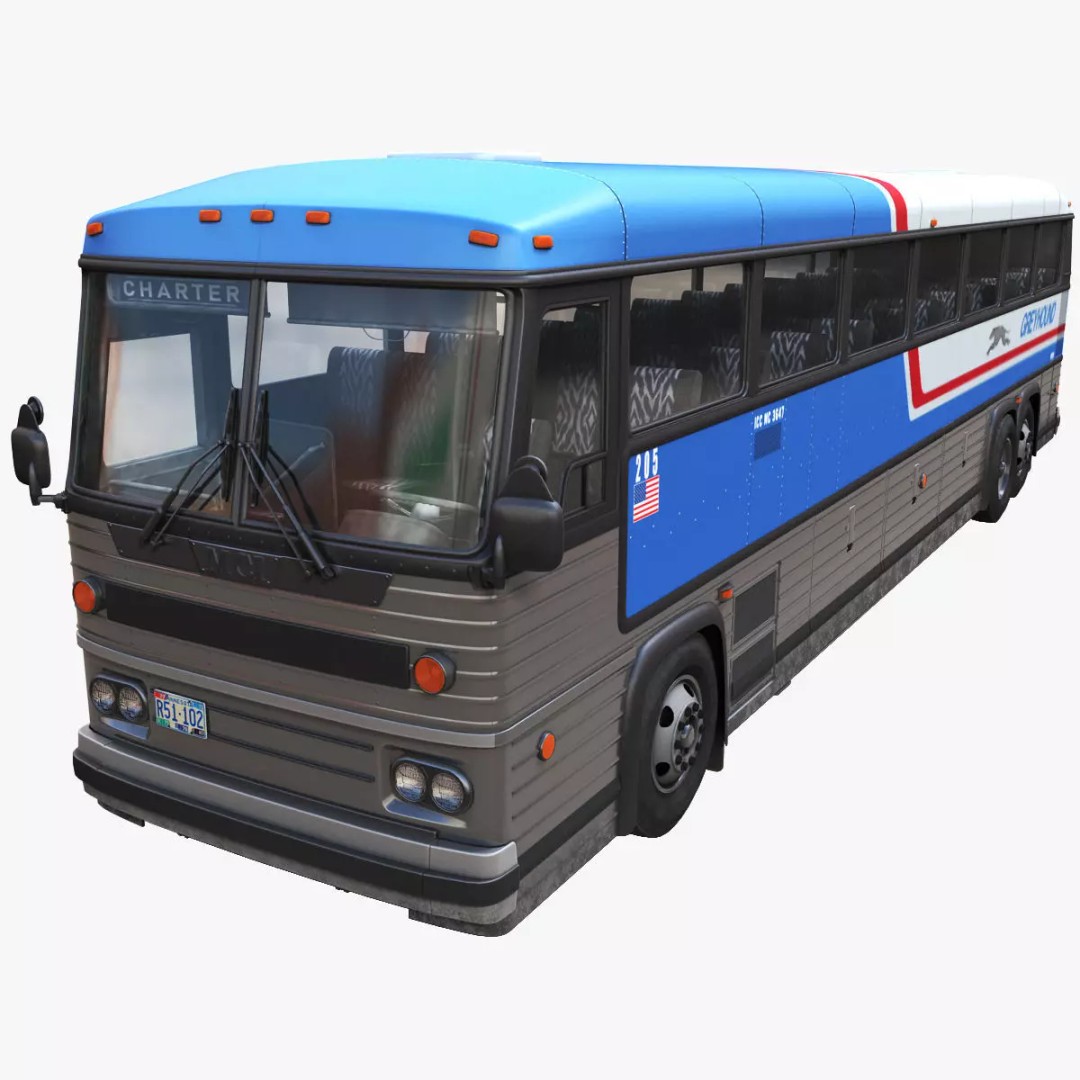MCI 9 Bus 3D Model – Low Poly Game Ready Asset, FBX Format - View 2