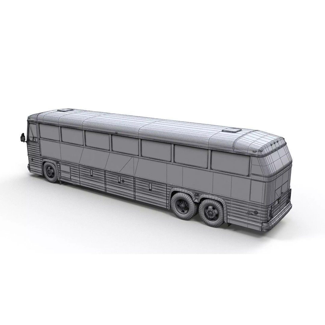 MCI 9 Bus 3D Model – Low Poly Game Ready Asset, FBX Format - View 24