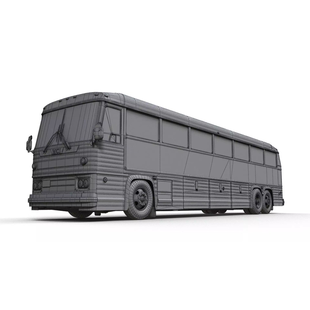 MCI 9 Bus 3D Model – Low Poly Game Ready Asset, FBX Format - View 25