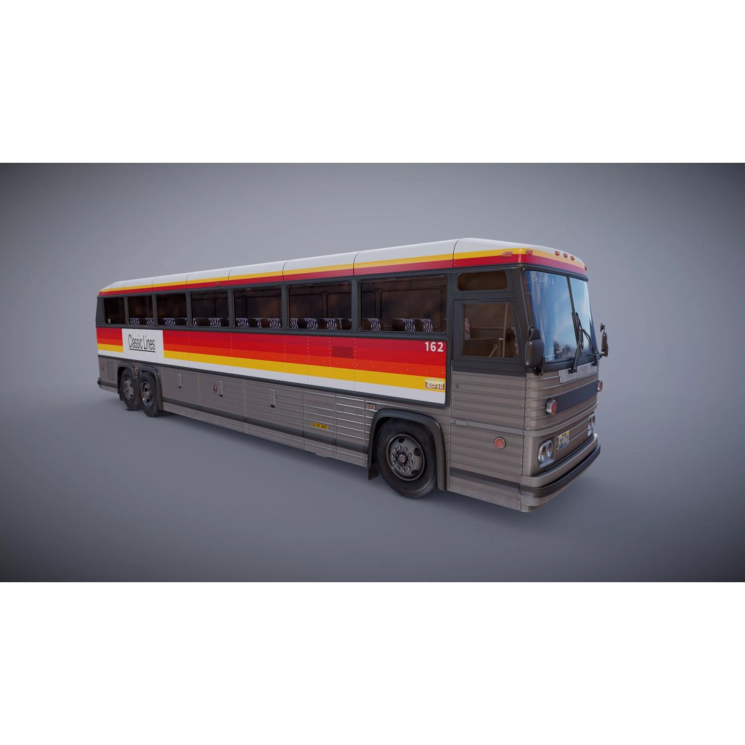 MCI 9 Bus 3D Model – Low Poly Game Ready Asset, FBX Format - View 28