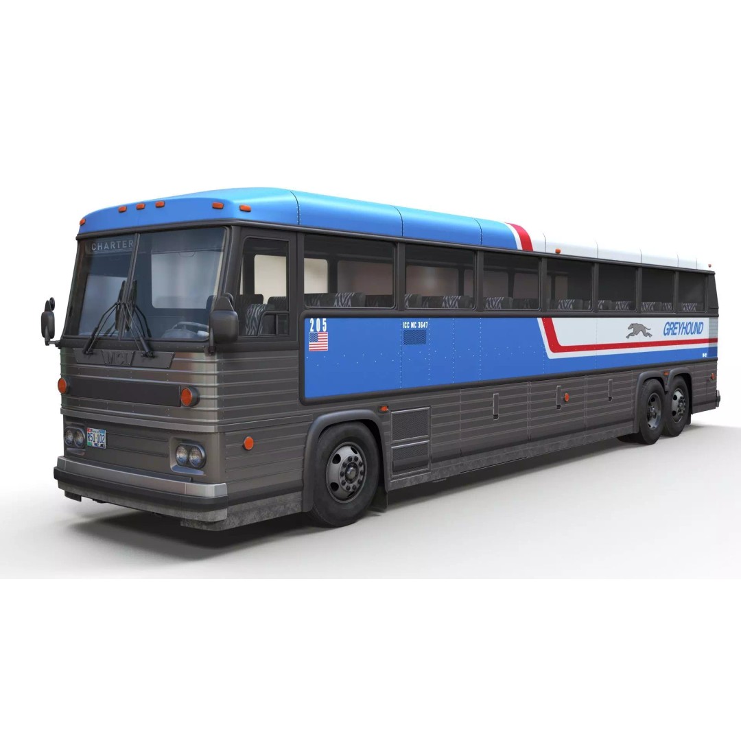 MCI 9 Bus 3D Model – Low Poly Game Ready Asset, FBX Format - View 3