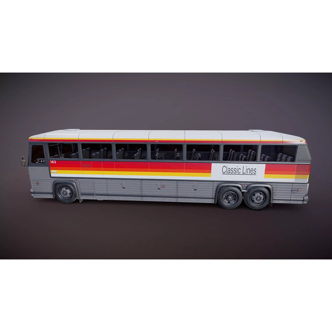 MCI 9 Bus 3D Model – Low Poly Game Ready Asset, FBX Format - View 30