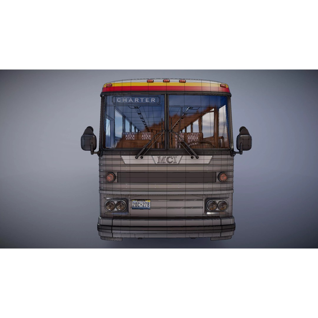 MCI 9 Bus 3D Model – Low Poly Game Ready Asset, FBX Format - View 36