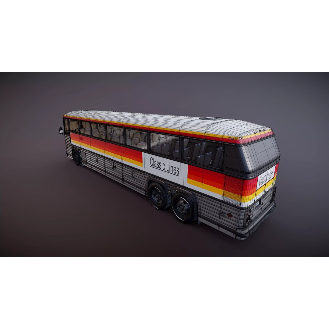 MCI 9 Bus 3D Model – Low Poly Game Ready Asset, FBX Format - View 38