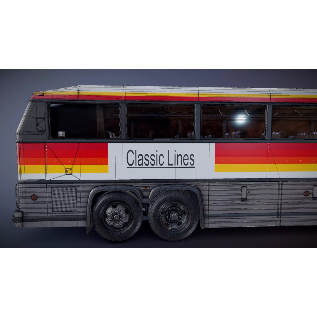 MCI 9 Bus 3D Model – Low Poly Game Ready Asset, FBX Format - View 39